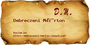 Debreczeni Márton névjegykártya