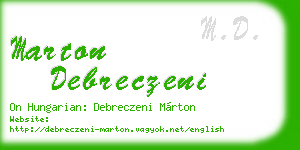 marton debreczeni business card
